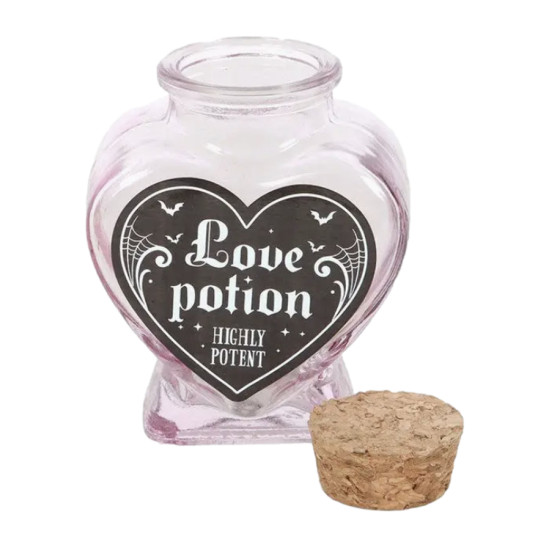 Bouteille décorative en verre en forme de cœur Love Potion de Herboristerie et Esotérisme à Libourne dans S162
