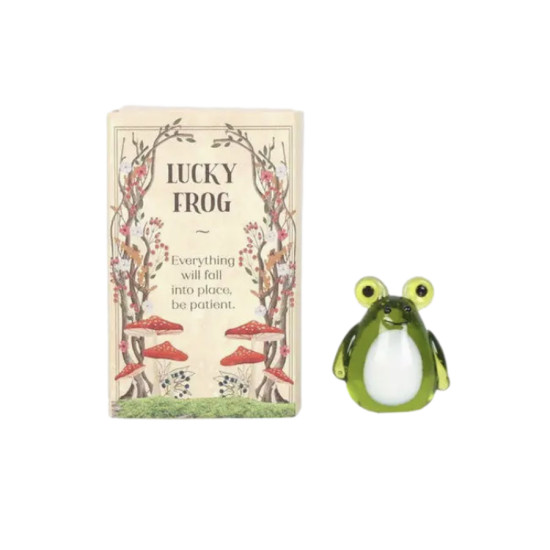 porte-bonheurs en verre avec grenouille porte-bonheur ou champignons rouges de Herboristerie et Esotérisme à Libourne dans S162