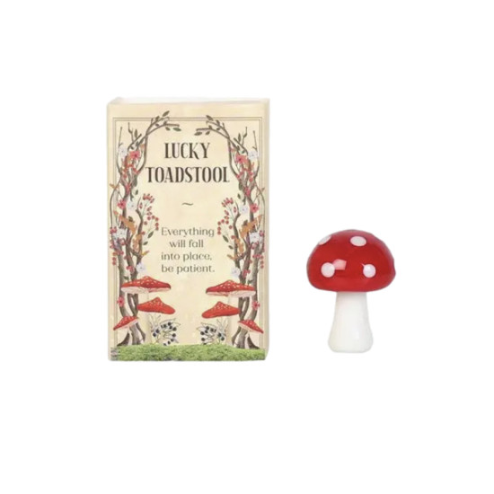 porte-bonheurs en verre avec grenouille porte-bonheur ou champignons rouges de Herboristerie et Esotérisme à Libourne dans S162