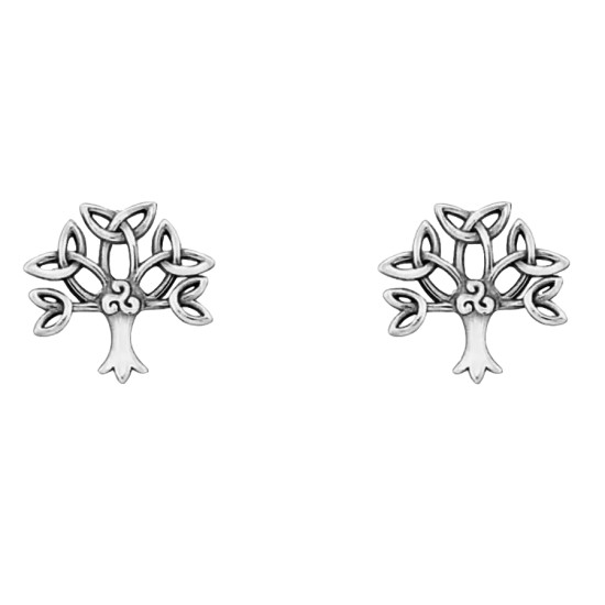 Boucles d'oreilles Puce Arbre Triskele Argent Rhodie 925 de Herboristerie et Esotérisme à Libourne dans T070