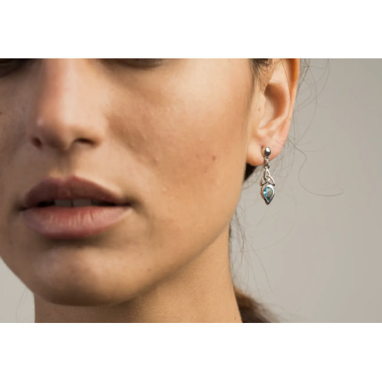 Boucles d'oreilles Pendantes Trikete Argent 925 et Oz Bleu de Herboristerie et Esotérisme à Libourne dans T070