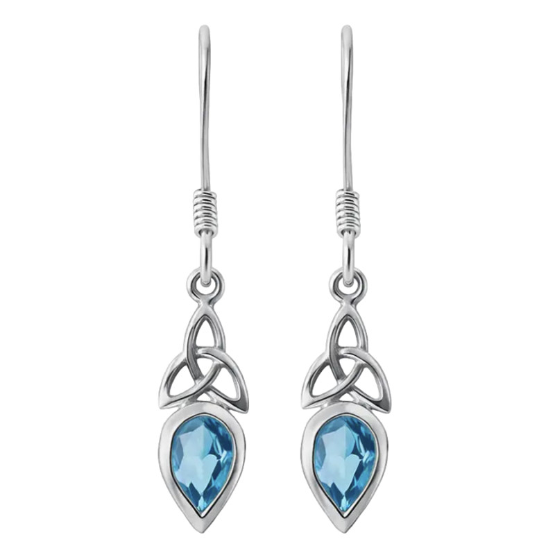 Boucles d'oreilles Crochet Trikete Argent 925 et Oz Bleu de Herboristerie et Esotérisme à Libourne dans T070