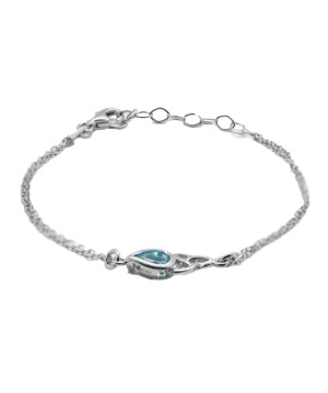 Bracelet Trikete Celte Argent Rhodie 925 et Oz Bleu de Herboristerie et Esotérisme à Libourne dans T070