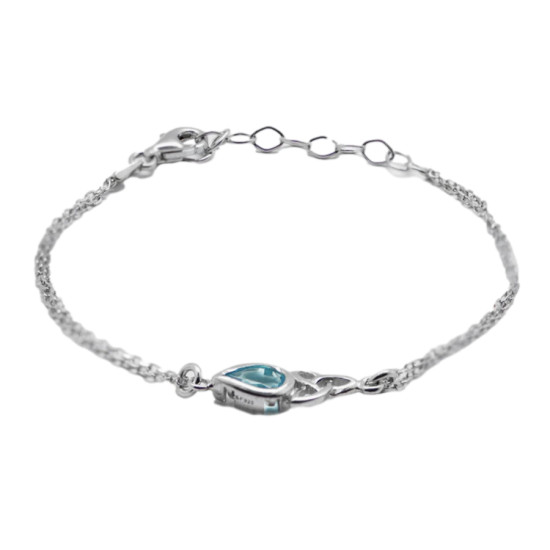 Bracelet Trikete Celte Argent Rhodie 925 et Oz Bleu de Herboristerie et Esotérisme à Libourne dans T070