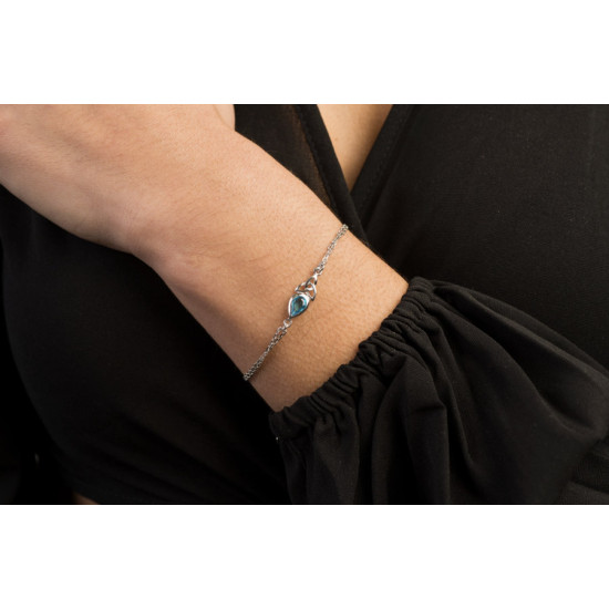 Bracelet Trikete Celte Argent Rhodie 925 et Oz Bleu de Herboristerie et Esotérisme à Libourne dans T070