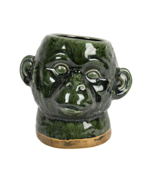 CACHE POT SINGE SANAGA KAKI H19CM de Comptoir de Famille - Objet de décoration dans Y001