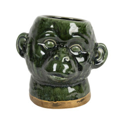 CACHE POT SINGE SANAGA KAKI H19CM de Comptoir de Famille - Objet de décoration dans Y001