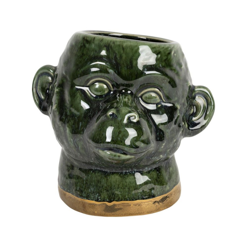 CACHE POT SINGE SANAGA KAKI H19CM de Comptoir de Famille - Objet de décoration dans Y001