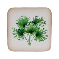 PLATEAU PALMIER VERT 27X27CM de Comptoir de Famille - Objet de décoration dans Y001