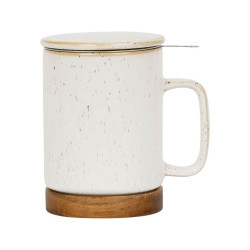 TISANIERE+FILTRE NORDIKA BLANC MOUCHETE 35CL de Comptoir de Famille - Objet de décoration dans Y001
