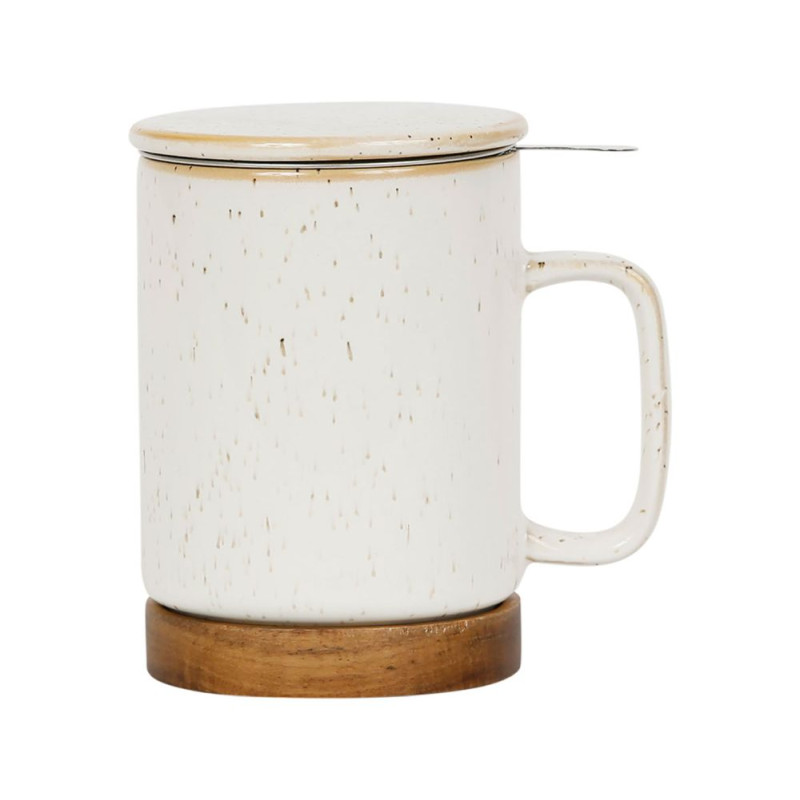 TISANIERE+FILTRE NORDIKA BLANC MOUCHETE 35CL de Comptoir de Famille - Objet de décoration dans Y001