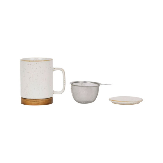 TISANIERE+FILTRE NORDIKA BLANC MOUCHETE 35CL de Comptoir de Famille - Objet de décoration dans Y001