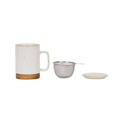 TISANIERE+FILTRE NORDIKA BLANC MOUCHETE 35CL de Comptoir de Famille - Objet de décoration dans Y001