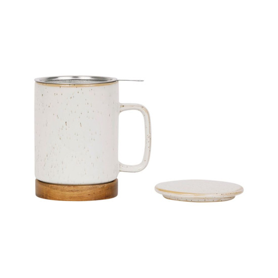 TISANIERE+FILTRE NORDIKA BLANC MOUCHETE 35CL de Comptoir de Famille - Objet de décoration dans Y001