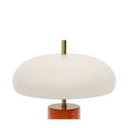 LAMPE ARTY ORANGE+ECRU FER D30 H40CM de Comptoir de Famille - Objet de décoration dans Y001