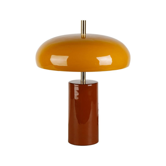 LAMPE ARTY BRUN+MOUTARDE D30 H40CM de Comptoir de Famille - Objet de décoration dans Y001
