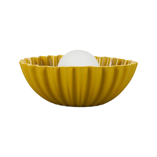 LAMPE CLARELIS MOUTARDE D32.5 H14.5CM de Comptoir de Famille - Objet de décoration dans Y001