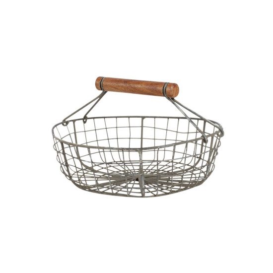 PANIER CUISINE GRIS A/ANSE D19 H11CM de Comptoir de Famille - Objet de décoration dans Y001