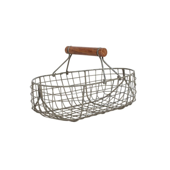 PANIER CUISINE GRIS A/ANSE 20.5X13.5 H11CM de Comptoir de Famille - Objet de décoration dans Y001
