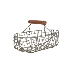 PANIER CUISINE GRIS A/ANSE 20.5X13.5 H11CM de Comptoir de Famille - Objet de décoration dans Y001