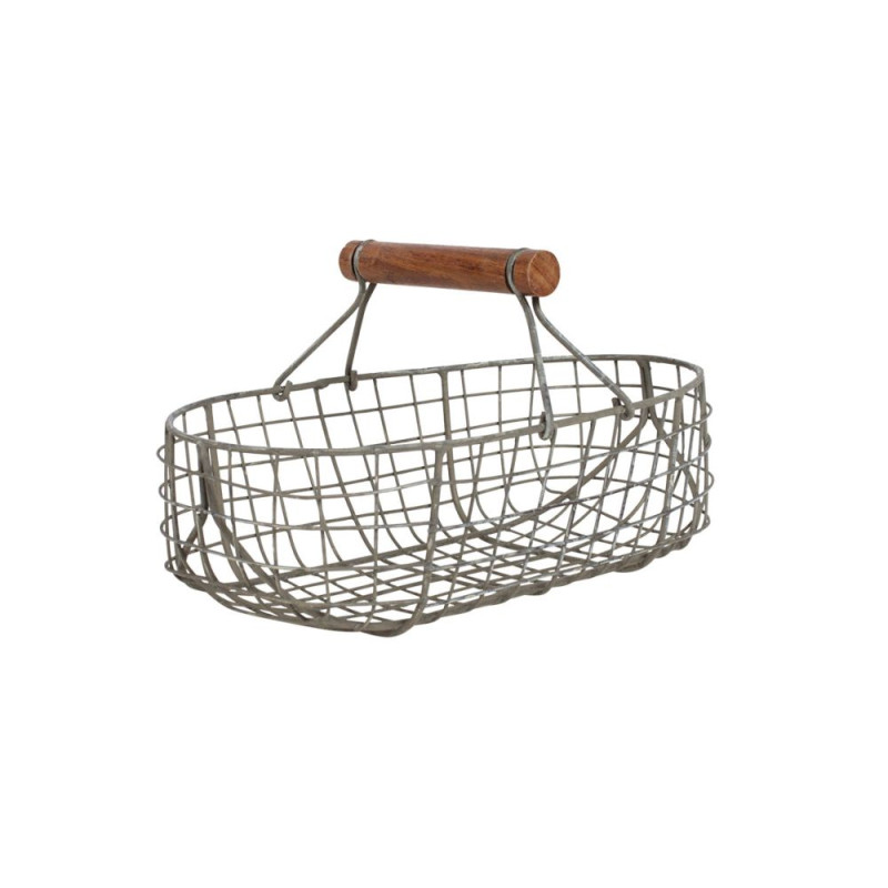 PANIER CUISINE GRIS A/ANSE 20.5X13.5 H11CM de Comptoir de Famille - Objet de décoration dans Y001