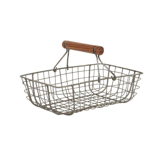 PANIER CUISINE GRIS A/ANSE 21.5X14 H12.5CM de Comptoir de Famille - Objet de décoration dans Y001