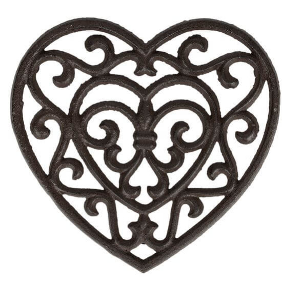DESSOUS PLAT COEUR RHODONEA BRUN 19X18CM de Comptoir de Famille - Objet de décoration dans Y001