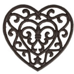 DESSOUS PLAT COEUR RHODONEA BRUN 19X18CM de Comptoir de Famille - Objet de décoration dans Y001