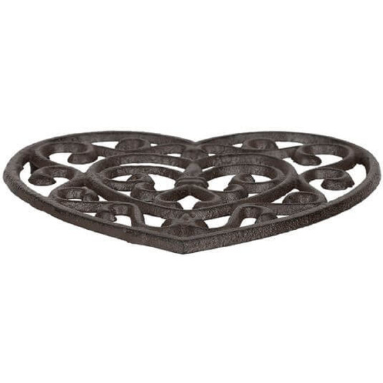 DESSOUS PLAT COEUR RHODONEA BRUN 19X18CM de Comptoir de Famille - Objet de décoration dans Y001