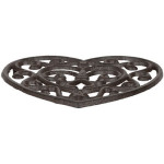 DESSOUS PLAT COEUR RHODONEA BRUN 19X18CM de Comptoir de Famille - Objet de décoration dans Y001