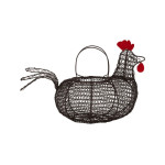 PANIER POULE CAMPAGNE NATUREL 31X31CM H19CM de Comptoir de Famille - Objet de décoration dans Y001