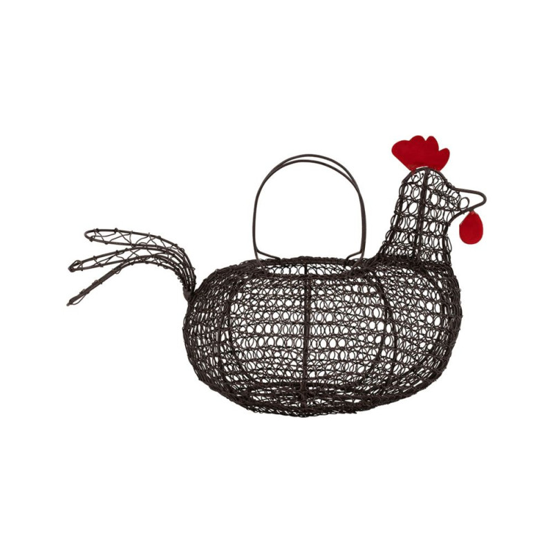 PANIER POULE CAMPAGNE NATUREL 31X31CM H19CM de Comptoir de Famille - Objet de décoration dans Y001