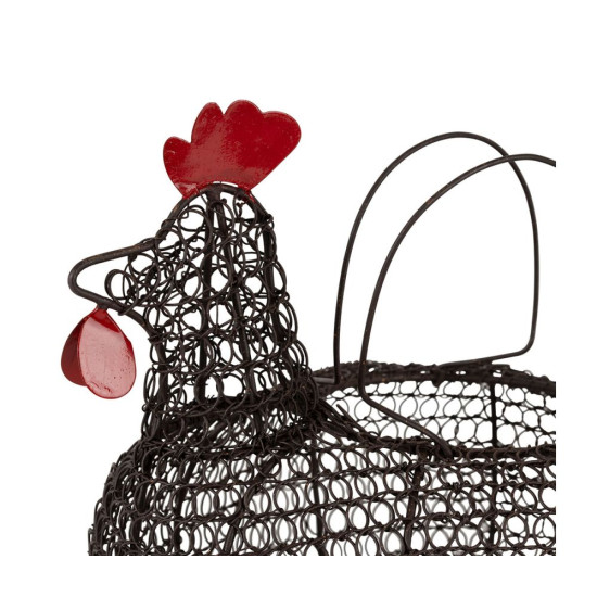 PANIER POULE CAMPAGNE NATUREL 31X31CM H19CM de Comptoir de Famille - Objet de décoration dans Y001