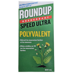 Roundup Désherbant Ultra Concentré 800ml - Efficacité contre les Mauvaises Herbes