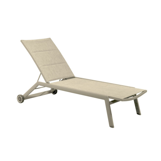 Lit de soleil palma crème chevron pour détente extérieure de  dans Transat pour l'exterieur