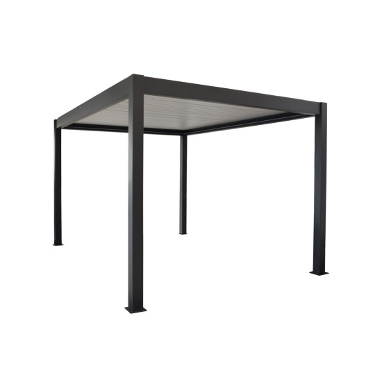 Pergola zephir autoportée 3x4 grey lames blanches - meuble de jardin de  dans Tonnelle et Pergola