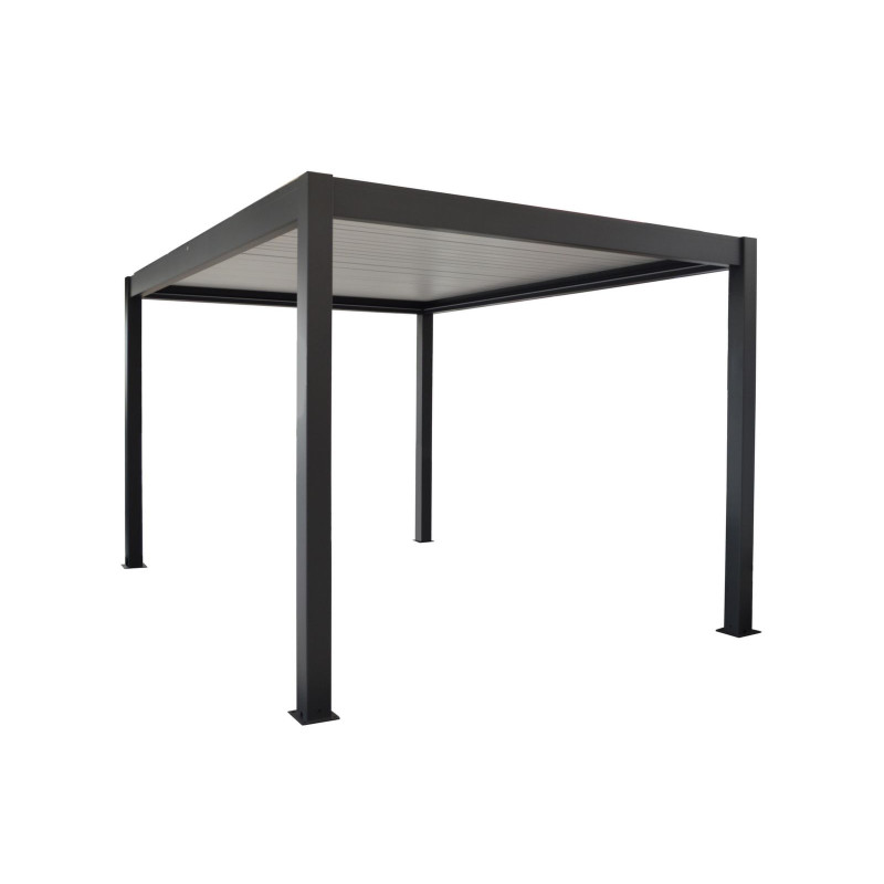 Pergola zephir autoportée 3x4 grey lames blanches - meuble de jardin de  dans Tonnelle et Pergola
