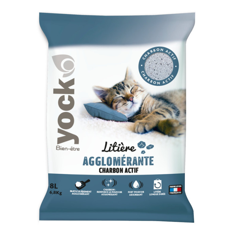 Litière bentonite blanche charbon actif 6.8kg