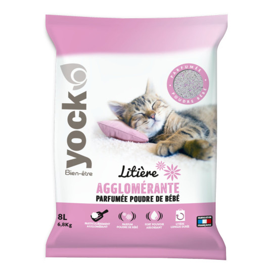 Litière bentonite parfumée poudre de bébé 6.8kg
