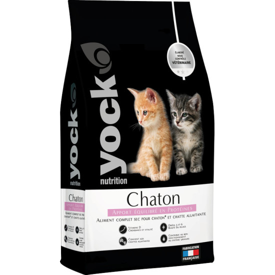 YOCK CHATON Premium 1,5KG - Croquette Complète pour Chaton Santé et Croissance