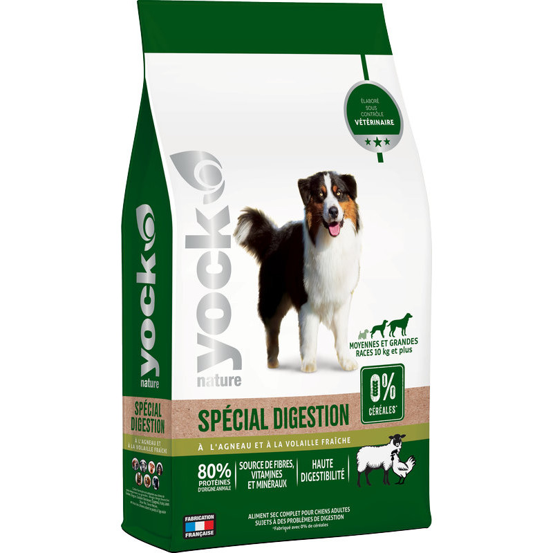 YOCK Adult Digest Facile 12kg Sans Céréales - Alimentation Saine pour Chiens