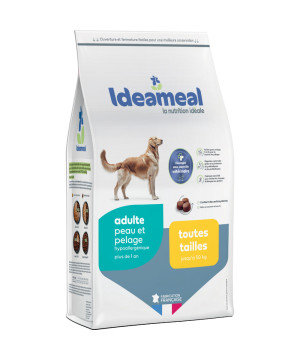 Croquettes Ideameal pour chien adulte, spéciales peau & pelage 12kg de Ideameal dans E1051