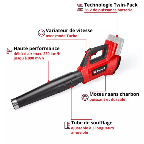 Souffleur Einhell sans fil gp-lb 36/230 li e bl-solo (sans batterie) de Einhell - tondeuse et outil à batterie dans E025