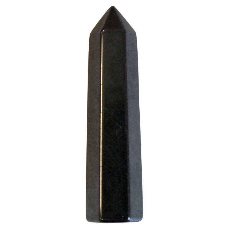 Pointe polie hexagonale hématite 3,5 cm pour lithothérapie et méditation de Herboristerie et Esotérisme à Libourne dans D040