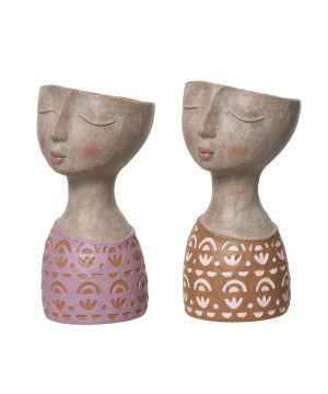 CACHE POT FEMME SANS CHEVEUX H28CM 2COL ASS de Décoration de la maison à Libourne dans K002