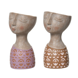 CACHE POT FEMME SANS CHEVEUX H28CM 2COL ASS de Décoration de la maison à Libourne dans K002