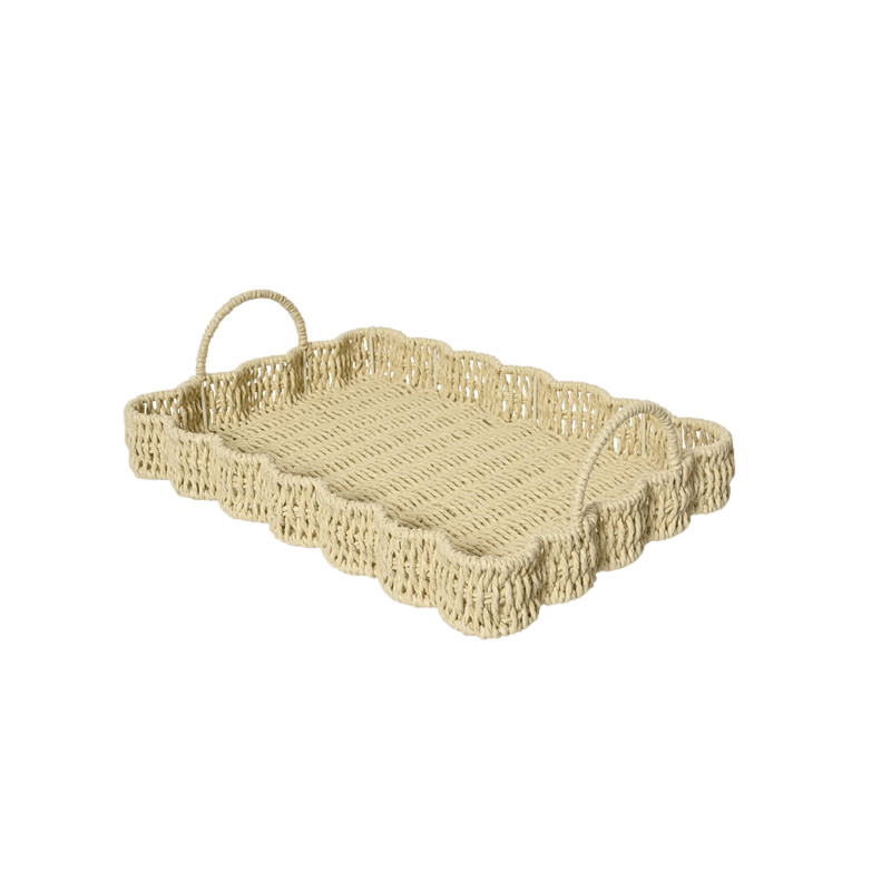 PLATEAU CORDE PAPIER NATUREL 28.5X41CM de Décoration de la maison à Libourne dans K002