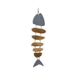 POISSON BOIS DE PIN NATUREL/BLEU H54CM de Décoration de la maison à Libourne dans K002