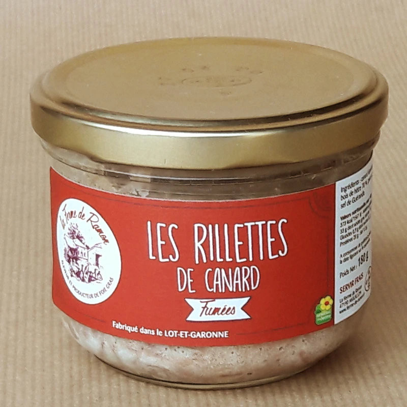 RILLETTES CANARD FUMEES 180G de Table des producteurs Libourne dans 🥔 Apéritifs à manger