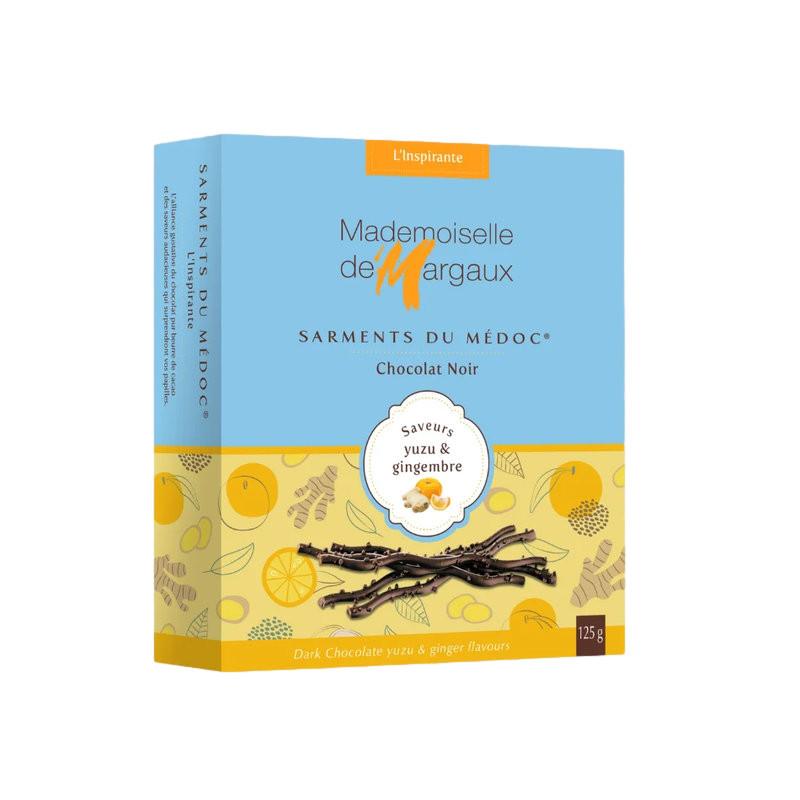 SARMENTS DU MEDOC CHOCO NOIR/YUZU GINGEMBRE 125G de Table des producteurs Libourne dans 🍫 Chocolats